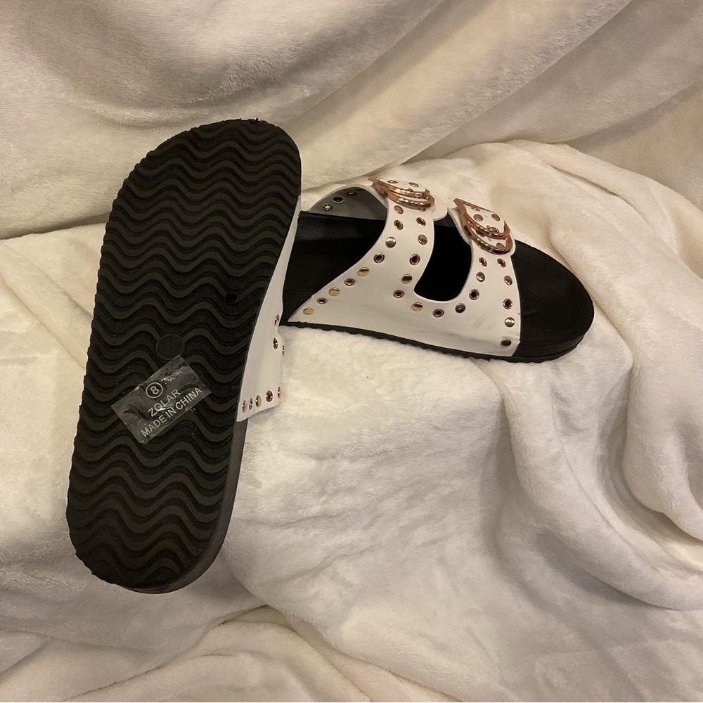 Nicole Miller Stylish Black and White Sandals - Picture 2 of 2